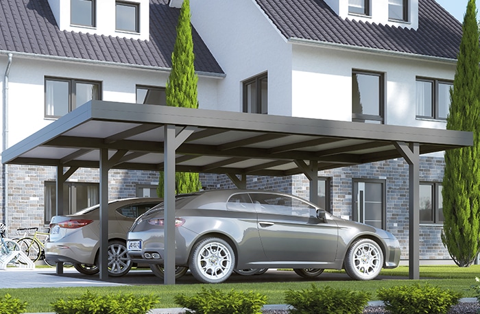 Flachdach Carport freistehend
