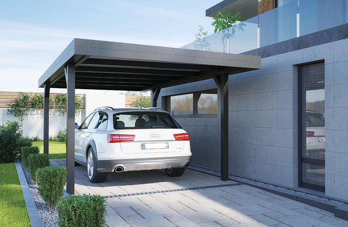 Einzelcarport Flachdach