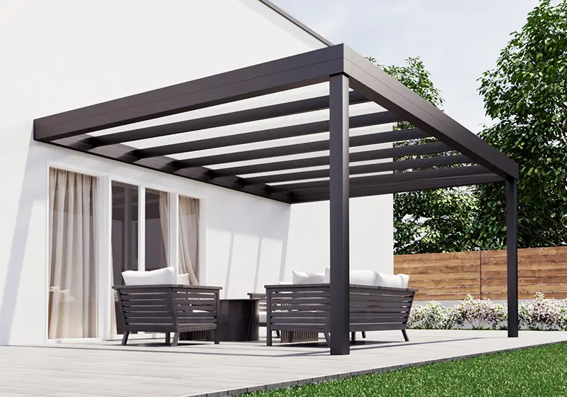 Terrassendach Pergola Überdachung Terrassenüberdachung Terrasse Alu Veranda  Vordach Garten Beschattung Regenschutz Überdach Glasabdeckung ID 14552