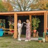 Terrassenüberdachung Holz Flachdach Seitenwand