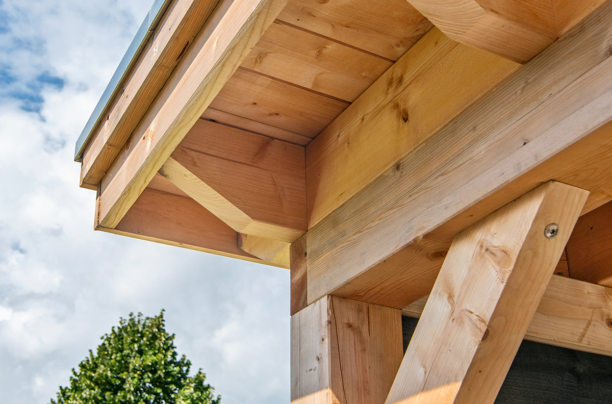 Terrassenüberdachung Holz Premium freistehend Detail Dach