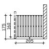 Seitenwand Douglasie 205 x 160 Plan