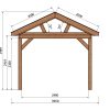 Terrassenüberdachung Holz Satteldach Seitenansicht 3950