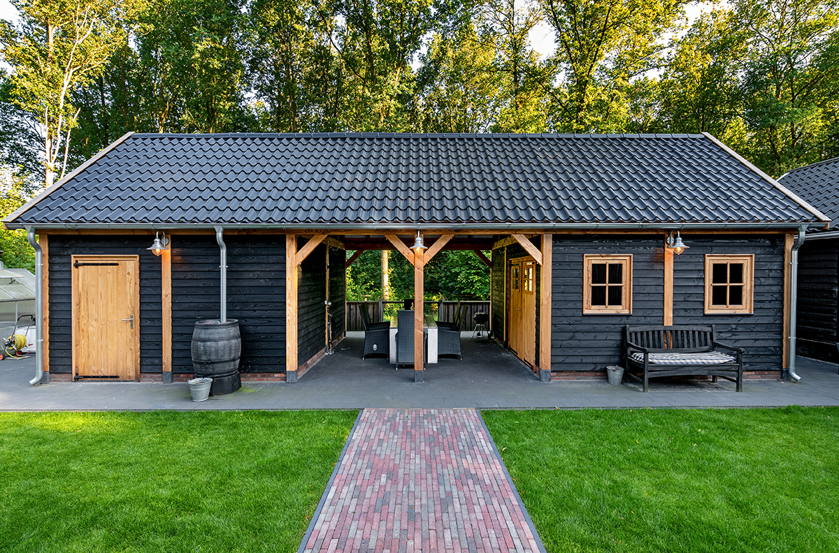 Terrassenüberdachung Holz Satteldach Foto